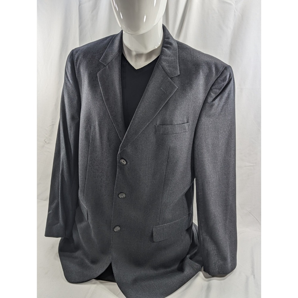 Mens Jos. A. Bank Blazer Sport Coat Sports Jacket Gray Wool/Cashmere 43L *Hole*